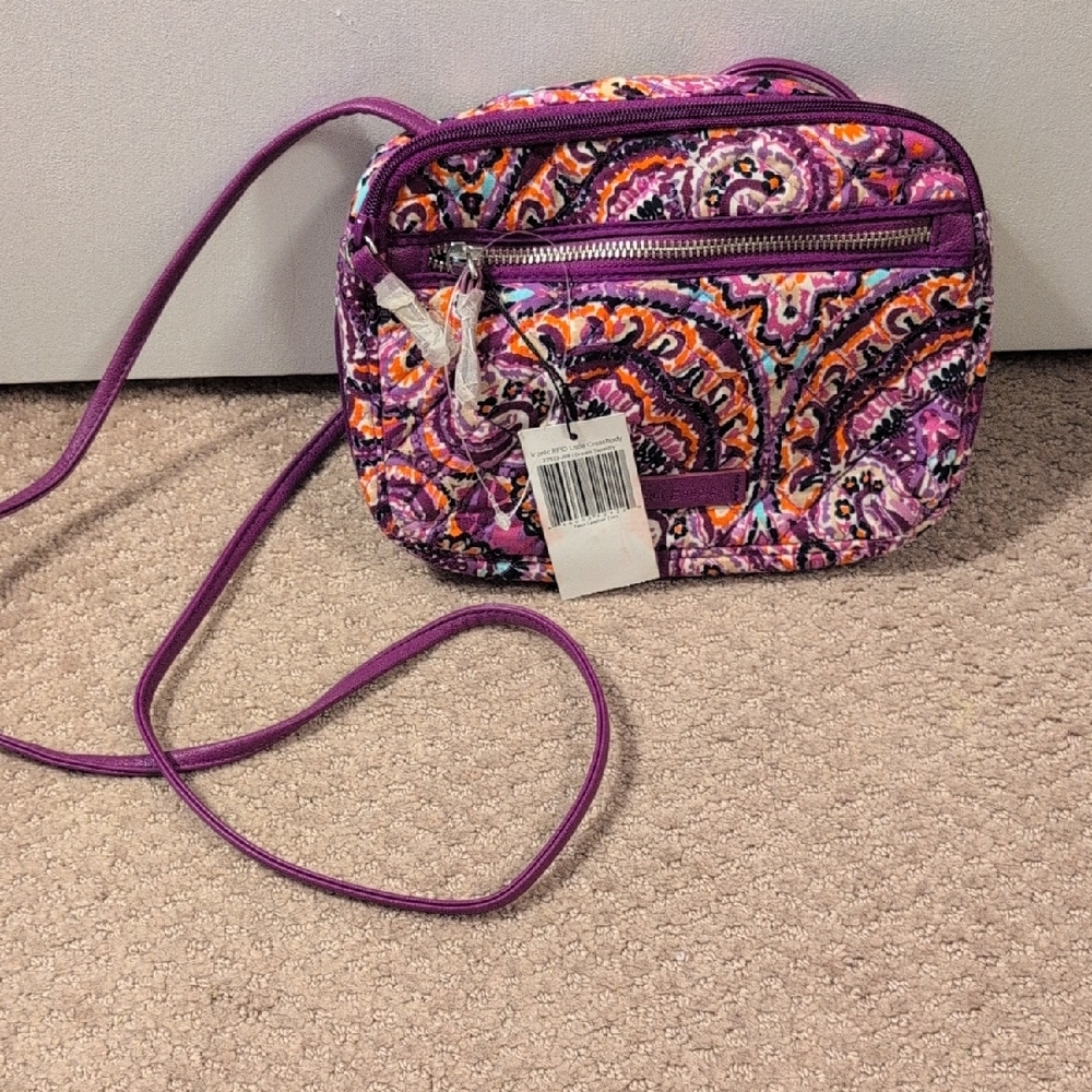 Vera Bradley Vibrant Purple Paisley Crossbody Bag NWT